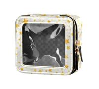 Divertente borsa per il trucco trasparente dipinta con formiche per donne e ragazze, organizer per cosmetici per la cura della pelle, Stella d'oro, 1 Size
