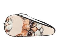 Divertente borsa per racchette da tennis con motivo con gatti con occhiali, senza cuciture, leggera, per giovani e adulti