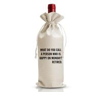 Divertente borsa per vino per pensionamento, regalo per collega, lui, lei, pensionati, donne alla moda, uomini, come si chiama una persona felice lunedì, addio e addio che lascia, regalo di