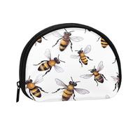 Divertente borsa portaoggetti con api mini portamonete con cerniera per monete, chiavi, puoi anche riporre piccoli oggetti che desideri, Nero , Taglia unica, Portamonete