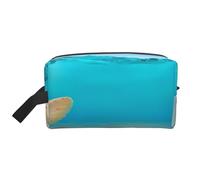 Divertente borsa portaoggetti con stampa di alce natalizia, borsa organizer da viaggio per articoli da toeletta e cosmetici, con cerniera, riutilizzabile in tela, Perla di mare, taglia unica