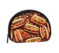 Divertente borsa portaoggetti per hot dog con mini portamonete con cerniera per monete e chiavi, puoi anche riporre piccoli oggetti che desideri, Nero , Taglia unica, Portamonete