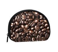 Divertente borsa portatile a forma di conchiglia con stampa chicco di caffè tostato piccolo portafoglio portamonete