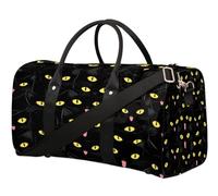 Divertente borsone da viaggio con gatto nero per donne, uomini, ragazze, ragazzi, weekend, pernottamento, 22,7 l, borsa da cabina per sport, palestra, yoga, Colore, 22.7L, Organizer per borse
