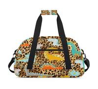 Divertente borsone per bambini con dinosauro per ragazze e ragazzi, dinosauro leopardo durante la notte borsa da viaggio weekend 24L sport palestra borsone pratica borsa da trasporto, Colore, (24L)