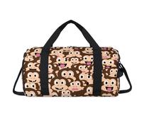 Divertente borsone sportivo con testa di scimmia con scomparto per scarpe, borsa da viaggio per la notte, borsa da viaggio, palestra, organizer per bagagli per donne, uomini, bambini, ragazze e