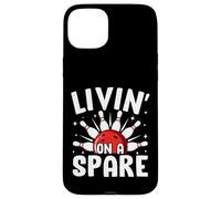 Divertente boss del bowling retrò Livin' On A Spare Custodia per iPhone 15 Plus