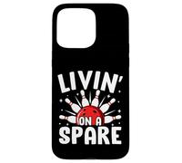 Divertente boss del bowling retrò Livin' On A Spare Custodia per iPhone 15 Pro Max
