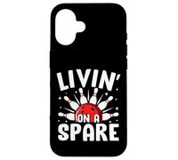 Divertente boss del bowling retrò Livin' On A Spare Custodia per iPhone 16