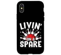 Divertente boss del bowling retrò Livin' On A Spare Custodia per iPhone X/XS