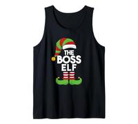Divertente Boss Elf Costume di Natale Babbo Natale Helper Matching Canotta