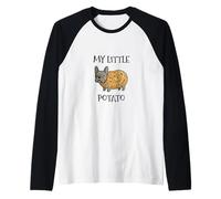 Divertente Bouledogue Francese Patata Frenchie Carino Maglia con Maniche Raglan