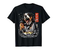 Divertente Bovaro del Bernese Pet Kaiju Mostro Giapponese Maglietta