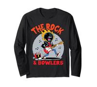 Divertente Bowling Il Rock And Bowlers Player Guitar Music Maglia a Manica