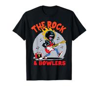 Divertente Bowling Il Rock And Bowlers Player Guitar Music Maglietta