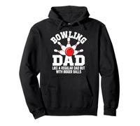 Divertente Bowling papà con più Grande Palle Felpa con Cappuccio