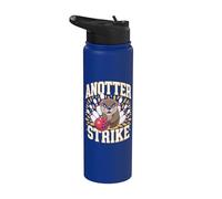 Divertente Bowling Strike Pun - Anotter Strike Otter Stainless Steel Insulated Water Bottle
