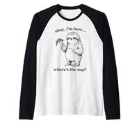 Divertente Bradipo Okay I'm Here Where's The Nap Grafica Maglia con Maniche Raglan