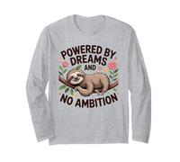 Divertente Bradipo Pigro Alimentato da Dreams No Ambition Maglia a Manica