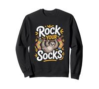 Divertente Bradipo Rock Your Socks Comico Appeso Felpa