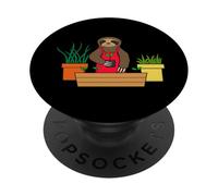 Divertente bradipo urbano giardinaggio cartone animato design PopSockets PopGrip Adesivo