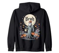 Divertente Bruh Ghost Halloween Lanterna Spooky Fun Boo Felpa con Cappuccio