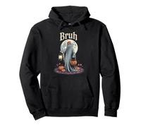 Divertente Bruh Ghost Halloween Lanterna Spooky Fun Boo Felpa con Cappuccio