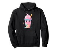 Divertente Bubble Tea Cartoon con Perle Colorate Felpa con Cappuccio
