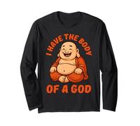Divertente Buddha paffuto Yoga Meditazione Gioco di Parole Regalo Uomini Donne Bambini Maglia a Manica