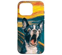 Divertente Bulldog francese amante dei cani Parodia Art The Scream Custodia per iPhone 16 Pro