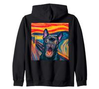 Divertente Bulldog Francese Amante dei Cani Parodia Art The Scream Felpa con Cappuccio