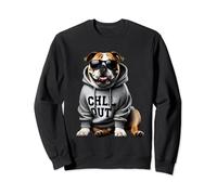 Divertente Bulldog Inglese Chill Out Cani Chill Pet Felpa
