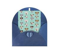 Divertente Bulldog Inglese Stampa Vacanza Amore Fibbia Perla Buste di Carta Saluto Verticale Thinking Of You Biglietti 15,2 x 10,