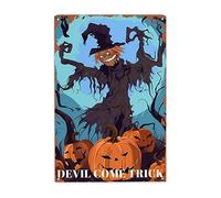 Divertente Burattino Che Minaccia Halloween, Il Diavolo Viene In Inganno Targa In Metallo Decorative Cartello Decorativo Retrò Poster Metal Per Bagno Garage Casa