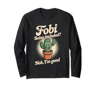 Divertente Cactus dicendo Nah Sono Un Buon Umorismo introverso Donne Uomini Maglia a Manica