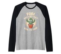 Divertente Cactus dicendo Nah Sono Un Buon Umorismo introverso Donne Uomini Maglia con Maniche Raglan