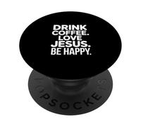 Divertente caffè Gesù Felice Dire Umorismo PopSockets PopGrip Adesivo