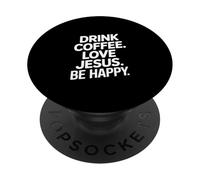 Divertente caffè Gesù Felice Dire Umorismo PopSockets PopGrip Adesivo