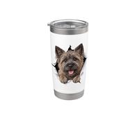 Divertente Cairn Terrier che sbircia carino amante dei cani mamma papà Bicchiere termico in acciaio inox doppia parete