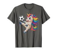 Divertente Calcio Solo Ragazza Che AMA Unicorni Gioca Come Gioco Maglietta