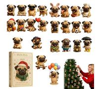 Divertente Calendario Dell'avvento Con Carlini 2025,funny Pug Christmas Advents Calendars 2025,divertente Calendario 'avvento Di 24 Giorni,Decorazioni Per Conto Alla Rovescia Natalizio-A
