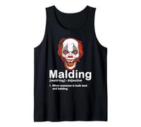 Divertente Calvo Guy Pazzo Clown Halloween Definizione Canotta