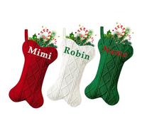 Divertente calza di Natale personalizzata fai da te con nome ricamato, decorazione da appendere al caminetto per feste di Natale