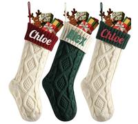 Divertente calza natalizia personalizzata fai da te da 45 cm, ricamata, personalizzabile, per la famiglia, per le vacanze, il camino, le vacanze, la famiglia, decorazione natalizia