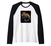 Divertente camaleonte che indossa un costume da royalty right Maglia con Maniche Raglan