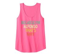 Divertente Camicia con Nome Personalizzato perché Sono Alfonso Ecco perché Canotta, Donna, Rosa Fluo, XL