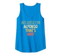 Divertente Camicia con Nome Personalizzato perché Sono Alfonso Ecco perché Canotta, Donna, Zaffiro, XXL