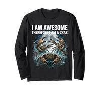 Divertente Camicia di Granchio I Am Awesome Ocean Meme per i Cacciatori di granchi Maglia a Manica
