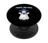 Divertente camicia ebrea per Halloween, rabbino fantasma orgoglioso ebreo PopSockets PopGrip Adesivo