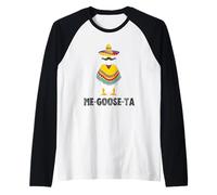 Divertente Camicia Messicana, Gioco di Parole Me-Goose-Ta Me-Gusta Maglia con Maniche Raglan